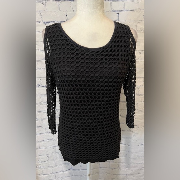 Pete open knit black sweater size medium - Picture 1 of 5